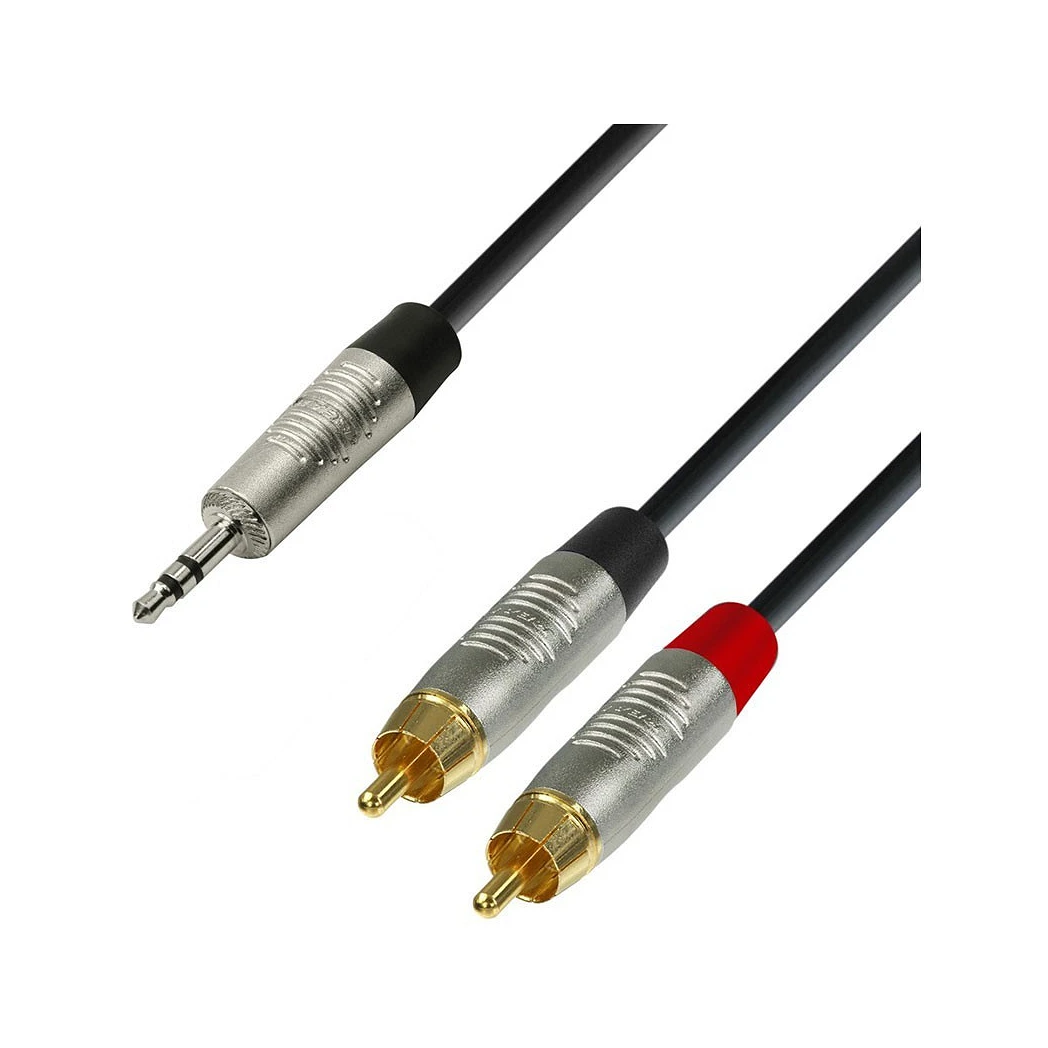 Adam Hall Cable 2 RCA a Minijack estéreo 1,5 m K4 YWCC 0150