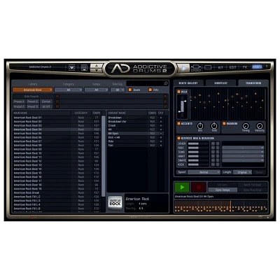 XLN Audio Addictive Drums 2: Studio Collection Screen Beats Transform