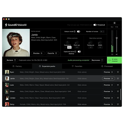 SoundID VoiceAI Kids Voices Expansion Pack Jamie