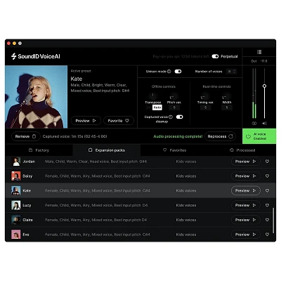 SoundID VoiceAI Kids Voices Expansion Pack Kate