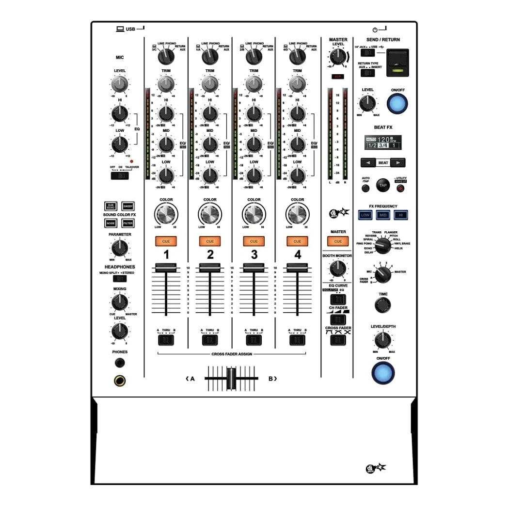DJ Skins Pioneer DJ DJM-750 MK2 White Skin