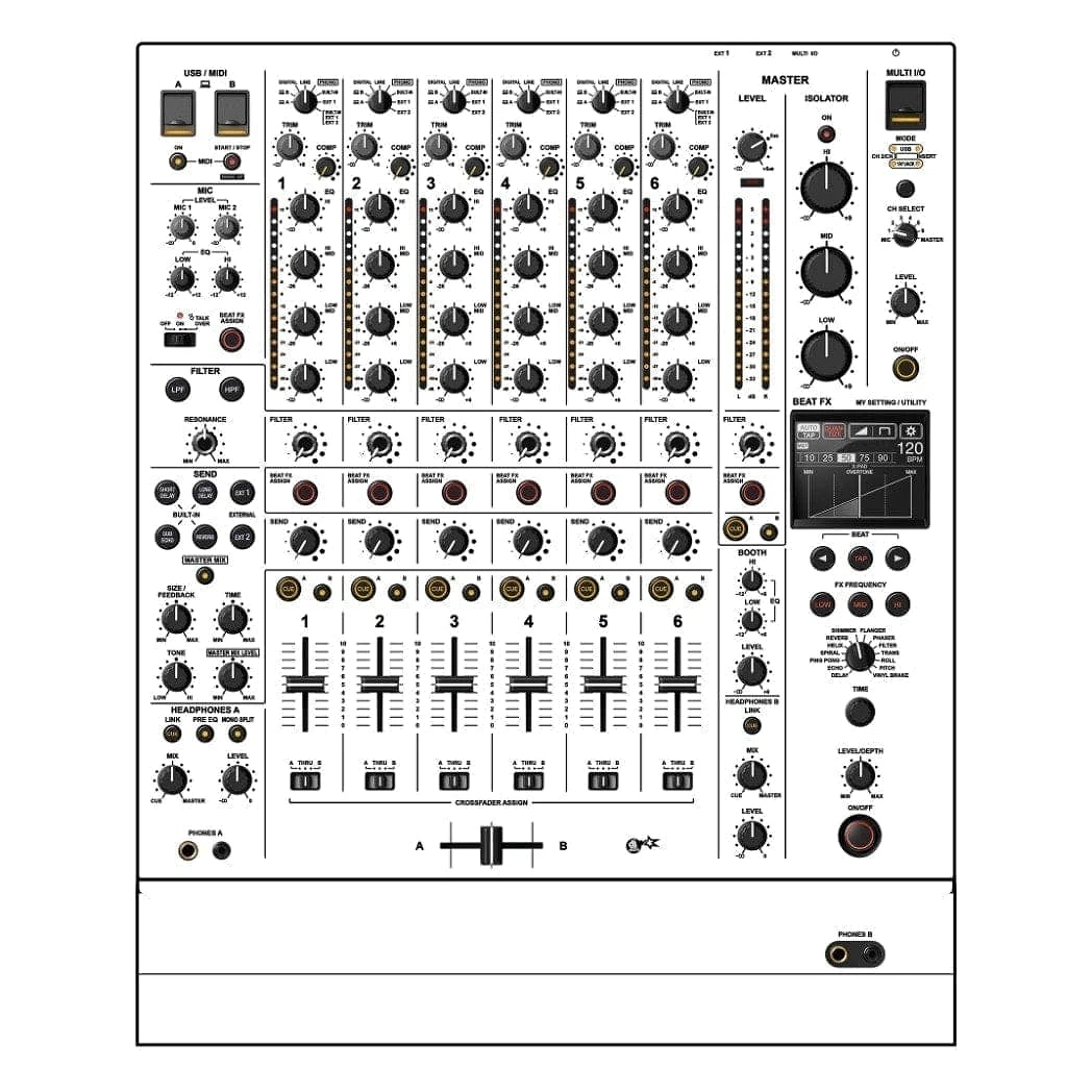 DJ Skins Pioneer DJ DJM-V10 White Skin