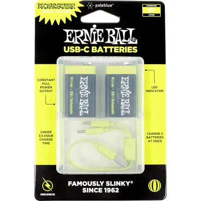 Ernie Ball Batería 9V USB-C Recargable